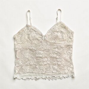 No Boundaries White Floral Lace Cami Top